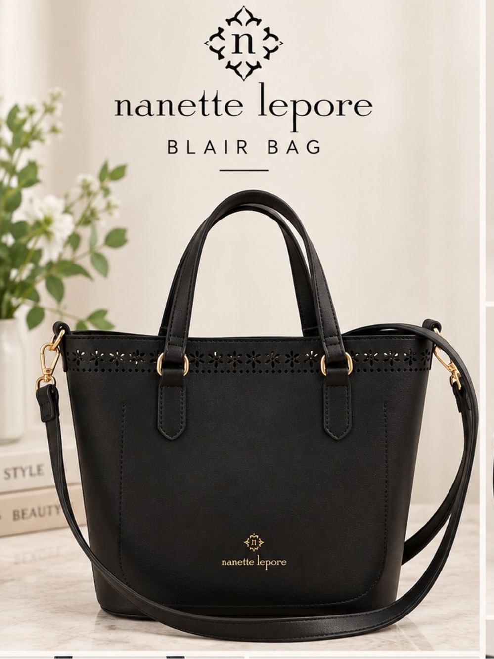 NWT $128 Nanette LePore Blair Black Bag